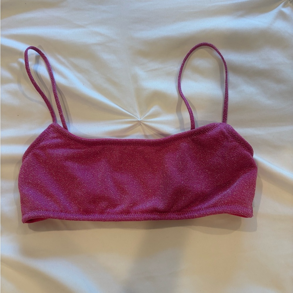 Triangl pink sparkly bikini top Size XS